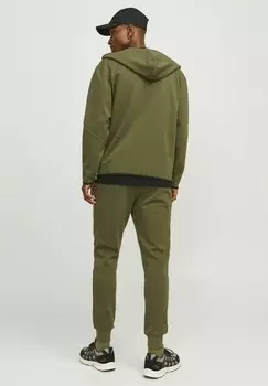 Толстовка на молнии JCOFUSION HOOD NOOS Jack & Jones, темно-зеленый