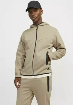 Толстовка на молнии JCOFUSION HOOD NOOS Jack & Jones, бежевый