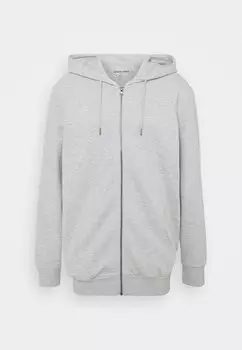 Толстовка на молнии JJEBASIC ZIP HOOD Jack & Jones, светло-серый меланж