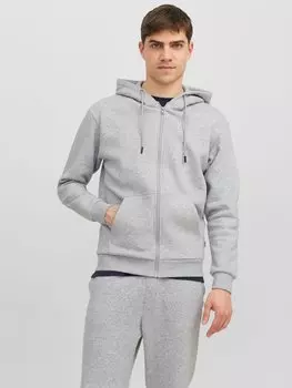 Толстовка на молнии JJEBRADLEY Jack & Jones, светло-серый меланж