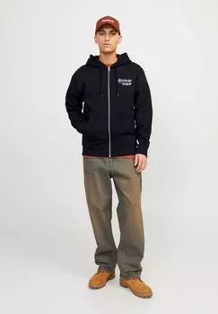 Толстовка на молнии Jorkobe Zip Hood Unisex Jack & Jones, черный