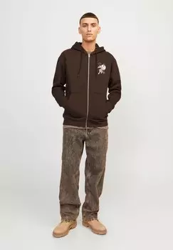 Толстовка на молнии Jorkyo Zip Hood Unisex Jack & Jones, цвет chocolate brown
