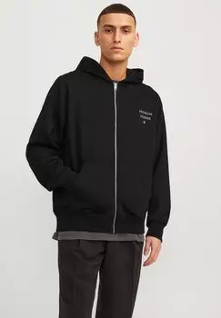 Толстовка на молнии Jprblaharvey Info Zip Hood Unisex Jack & Jones, черный