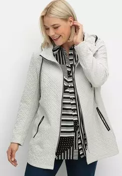 Толстовка на молнии KAPUZEN Sheego, светло-серый