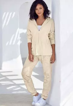 Толстовка на молнии LASCANA, бежевый