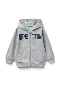 Толстовка на молнии LIGHTWEIGHT United Colors of Benetton, серый