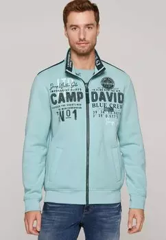 Толстовка на молнии MIT LOGO-APPLIKATIONEN Camp David, мятный