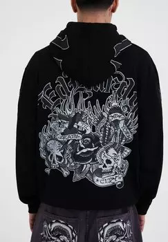 Толстовка на молнии MONO MONTAGE THRU HOODIE Ed Hardy, черный