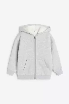 Толстовка на молнии на подкладке H&M, серый
