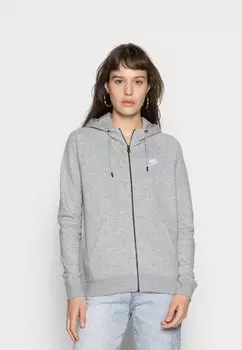 Толстовка на молнии Nike Hoodie, серый меланж / белый