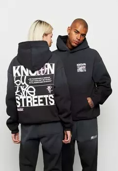 Толстовка на молнии Oversize Known Multiply Apparel, цвет black soda washed