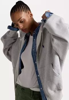Толстовка на молнии OVERSIZE WORKWEAR ZIP HOODIE Polo Ralph Lauren, светло-серый