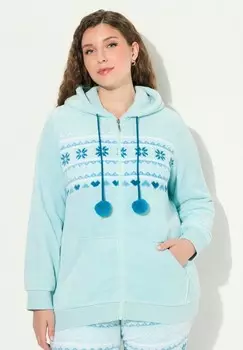 Толстовка на молнии PLUSH ALPINE STRIPED MOTIF Ulla Popken, светло-голубой