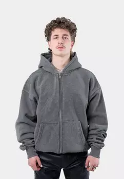 Толстовка на молнии PROHIBITED, серый