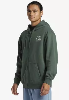 Толстовка на молнии Quiksilver, темно-зеленый