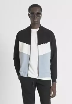 Толстовка на молнии REGULAR FIT IN INTERLOCK LOGOED PATCH Antony Morato, черный