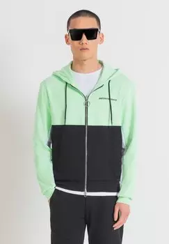 Толстовка на молнии REGULAR FIT INJECTION LOGO Antony Morato, зеленый