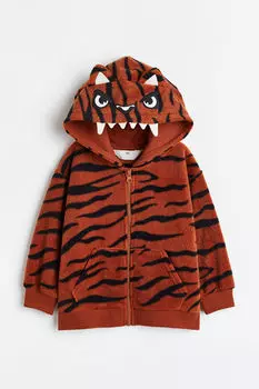 Толстовка на молнии с аппликацией H&M, коричневый