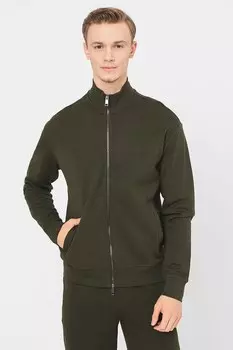 Толстовка на молнии с боковыми карманами Armani Exchange, зеленый