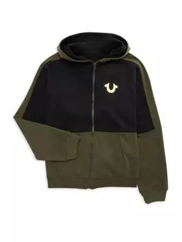 Толстовка на молнии с цветными блоками для мальчика True Religion, цвет Olive