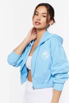 Толстовка на молнии с графическим рисунком Palm Beach Forever 21, синий