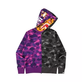 Толстовка на молнии с камуфляжным принтом BAPE Color, цвет Тигровая акула, фиолетовый