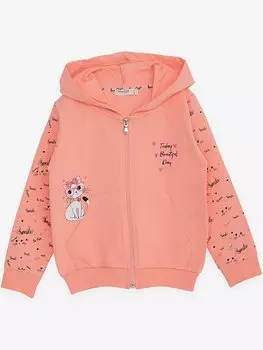 Толстовка на молнии с капюшоном и длинными рукавами для маленьких девочек Breeze, лосось