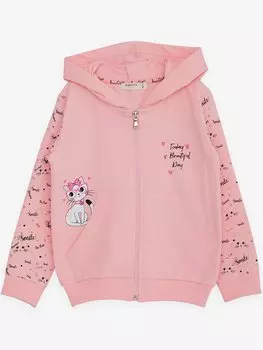 Толстовка на молнии с капюшоном и длинными рукавами для маленьких девочек Breeze, розовый