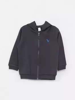 Толстовка на молнии с капюшоном и длинными рукавами для маленьких мальчиков LCW baby, антрацит
