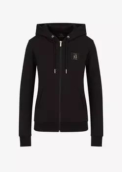 Толстовка на молнии с капюшоном и логотипом Icon Armani Exchange, черный