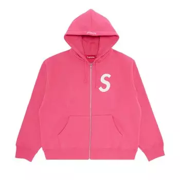 Толстовка на молнии с капюшоном и логотипом Supreme S, цвет Пурпурный