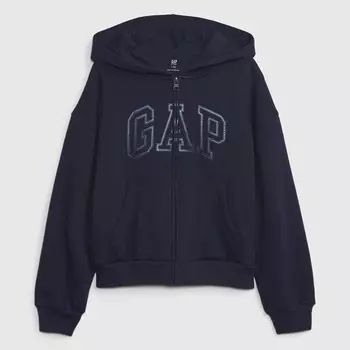 Толстовка на молнии с капюшоном и нашивкой-логотипом Gap, синий