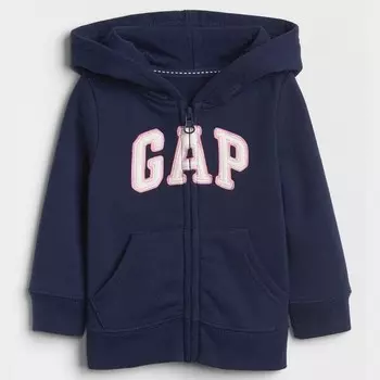 Толстовка на молнии с капюшоном и нашивкой-логотипом Gap, синий