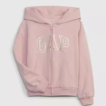 Толстовка на молнии с капюшоном и нашивкой-логотипом Gap, розовый