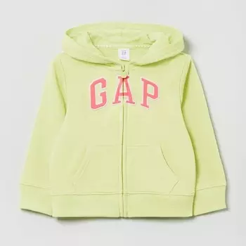 Толстовка на молнии с капюшоном и нашивкой-логотипом Gap, желтый