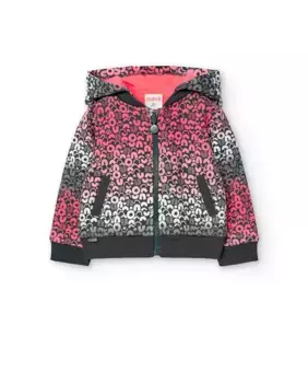 Толстовка на молнии с капюшоном и принтом для девочек Boboli, мультиколор