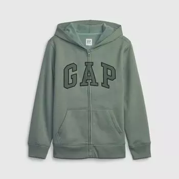 Толстовка на молнии с капюшоном и вышитым логотипом Gap, зеленый