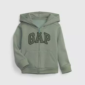 Толстовка на молнии с капюшоном и вышитым логотипом Gap, зеленый