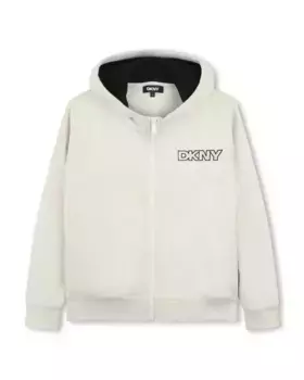 Толстовка на молнии с капюшоном персикового цвета DKNY, цвет Crudo