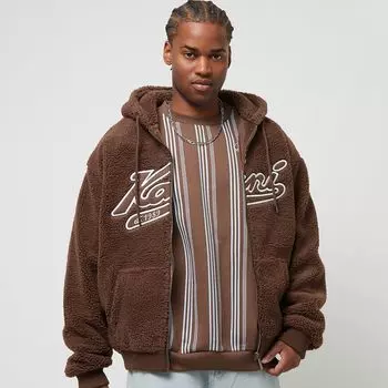Толстовка на молнии с капюшоном Varsity Teddy Karl Kani, цвет brown