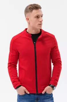 Толстовка на молнии с косыми карманами Ombre, красный