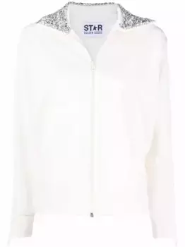 Толстовка на молнии с кристаллами GOLDEN GOOSE, белый