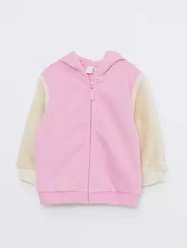 Толстовка на молнии с круглым вырезом и длинными рукавами для маленьких девочек с цветными блоками LCW baby