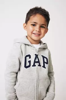 Толстовка на молнии с логотипом Baby (для новорожденных (7 лет)) Gap, серый