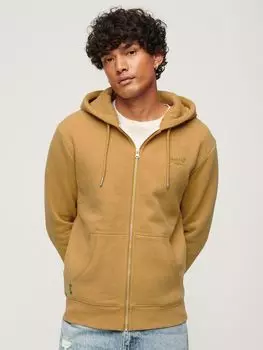 Толстовка на молнии с логотипом Essential Superdry, горчично-желтый мергель
