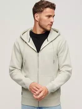 Толстовка на молнии с логотипом Essential Superdry, светлый каменно-бежевый