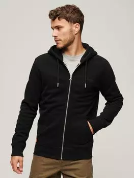 Толстовка на молнии с логотипом Essential Superdry, черный