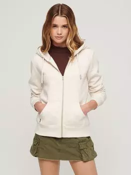 Толстовка на молнии с логотипом Essential Superdry, светлый овсяный мергель