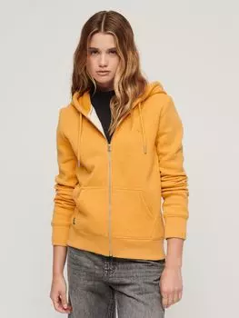 Толстовка на молнии с логотипом Essential Superdry, охра желтый мергель