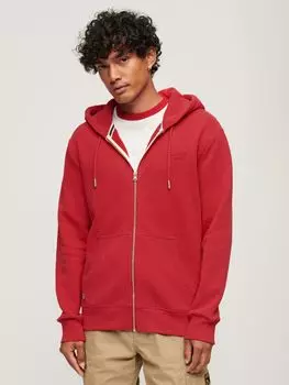 Толстовка на молнии с логотипом Essential Superdry, руж красный